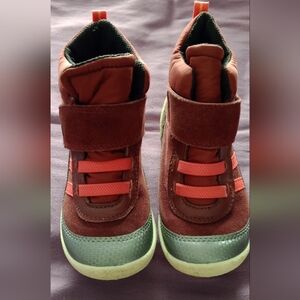 Sturdy Burgundy And Silver Boots with Dual Straps